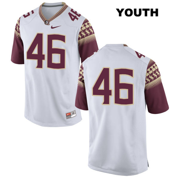 Youth NCAA Nike Florida State Seminoles #46 John Moschella III College No Name White Stitched Authentic Football Jersey KXL0569YX